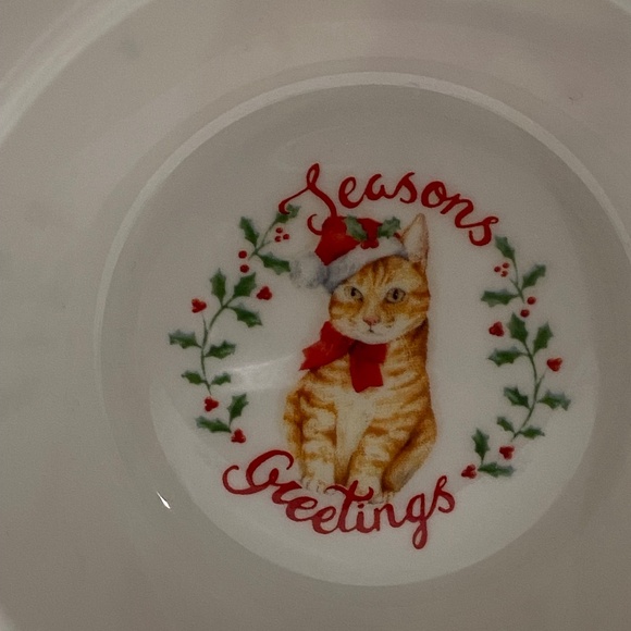 Portobello Kitty Cat in Christmas Hat Mug Seasons Greetings Made in England NWOT - Picture 7 of 12